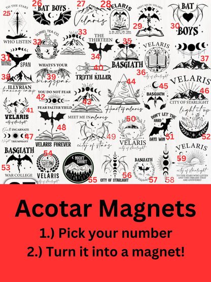 2.5” Acotar Magnets l Fourth Wing | Book Magnets