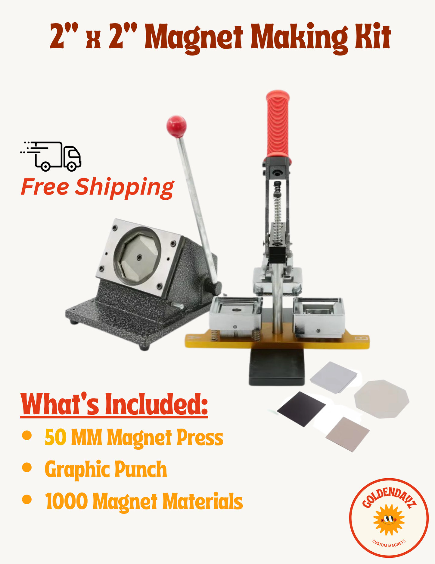 Magnet Maker Machine Kit: 2” x 2”