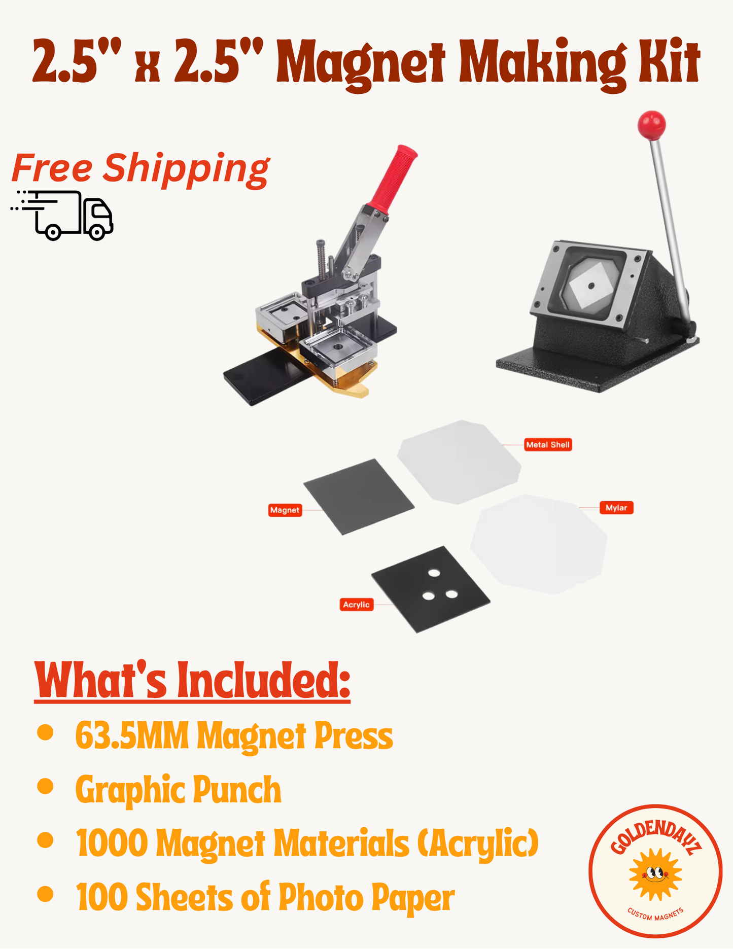 Magnet Making Machine Kit: 2.5” x 2.5”