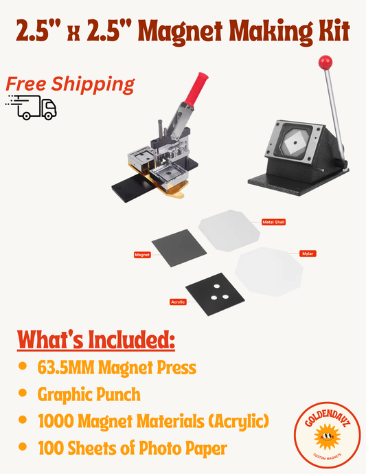 Magnet Making Machine Kit: 2.5” x 2.5”
