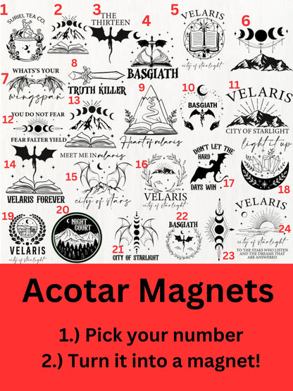 2.5” Acotar Magnets l Fourth Wing | Book Magnets